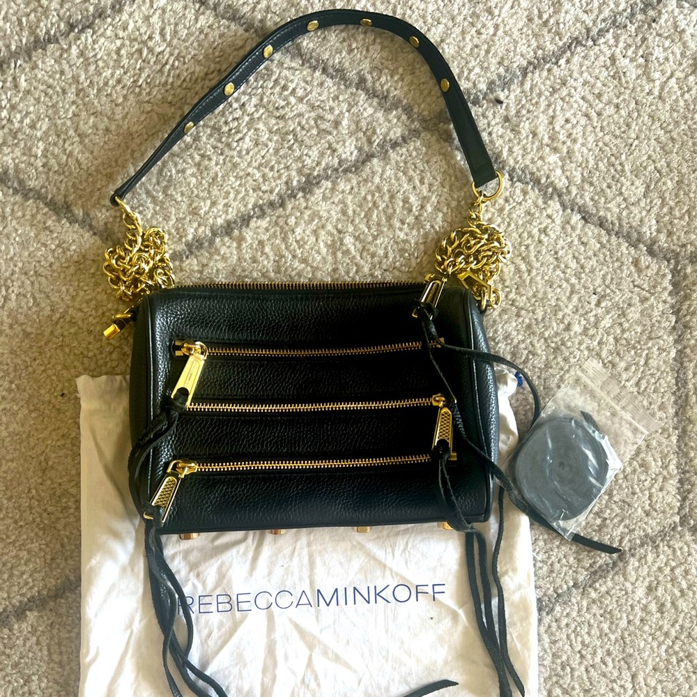 Rebecca Minkoff black 5 zip crossbody